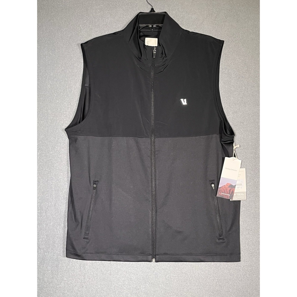 Vuori Sunday Element Vest Mens XL Black Full Zip New With Tags